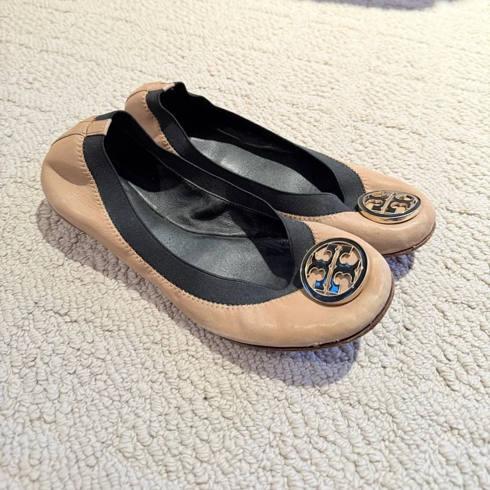 Tory Burch Black & Tan Ballet Flats